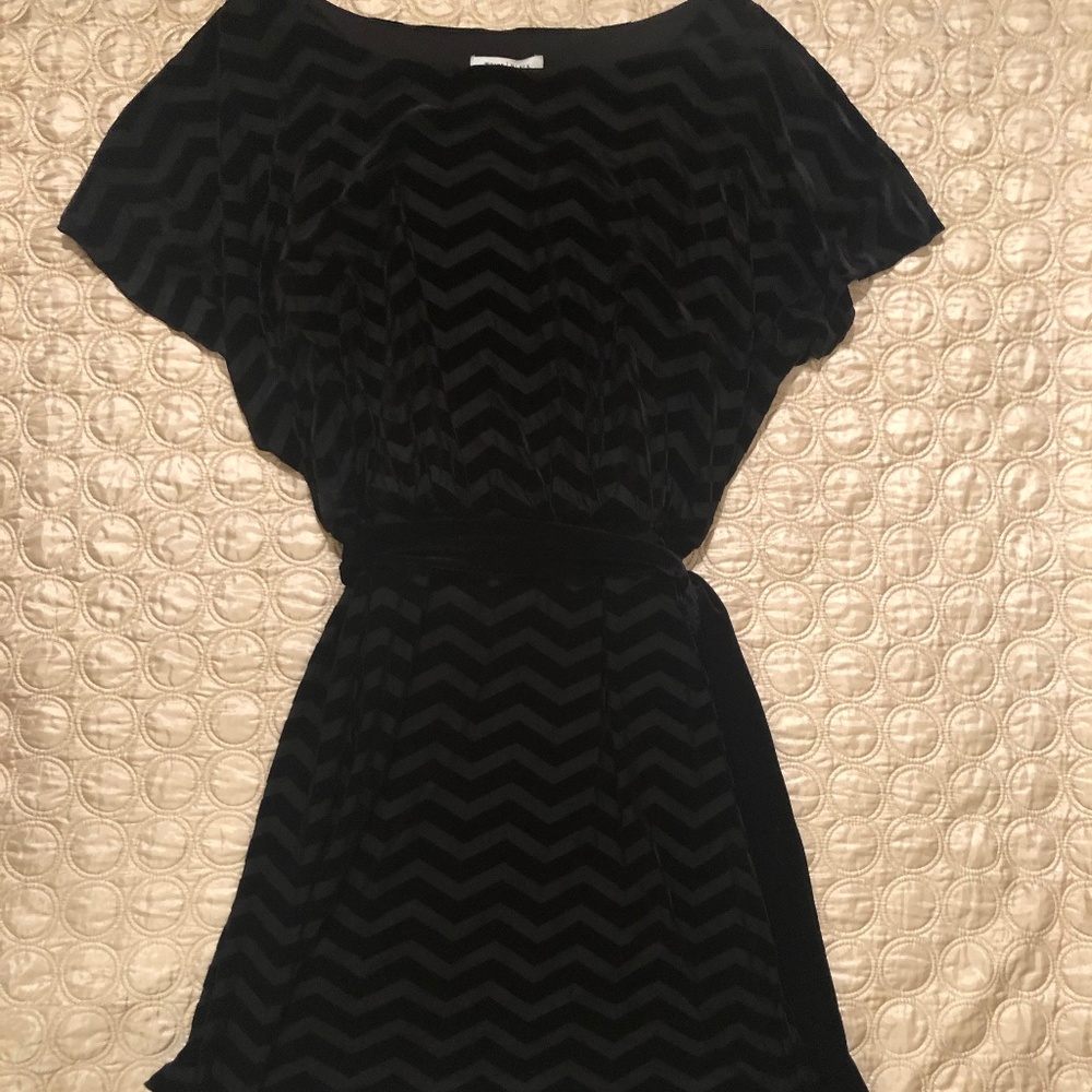 White House Black Market Velvet Chevron Dress